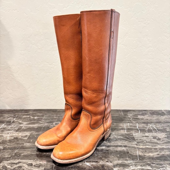 Frye Tan Leather Riding Boots - Picture 4 of 9